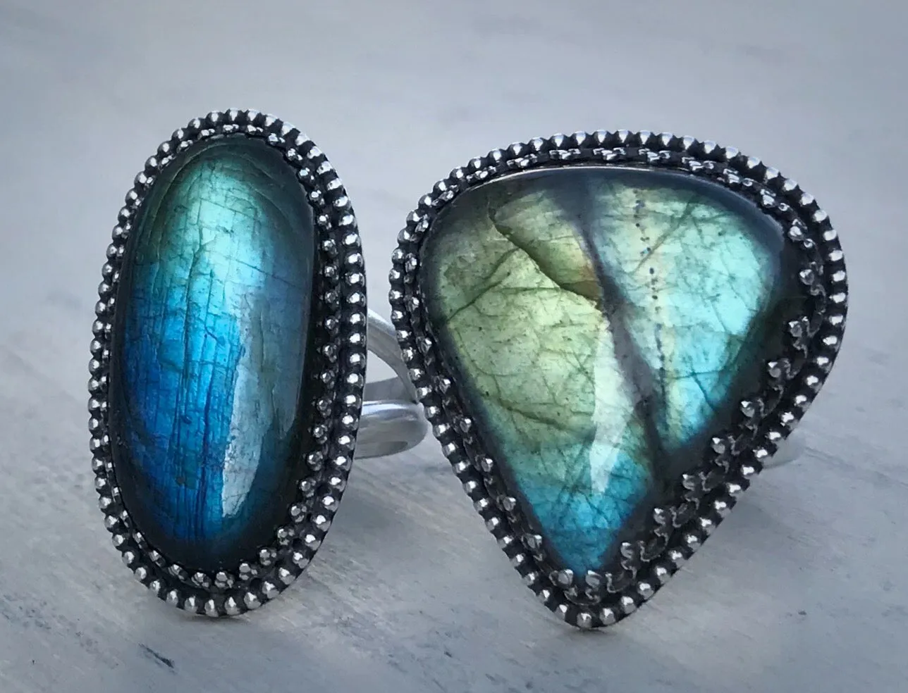Teardrop Labradorite Ring