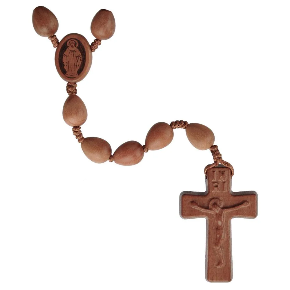 Teardrop Light Jujube Wood Rosary (12 mm)