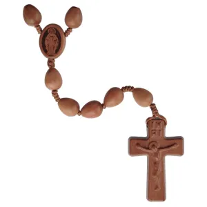 Teardrop Light Jujube Wood Rosary (12 mm)
