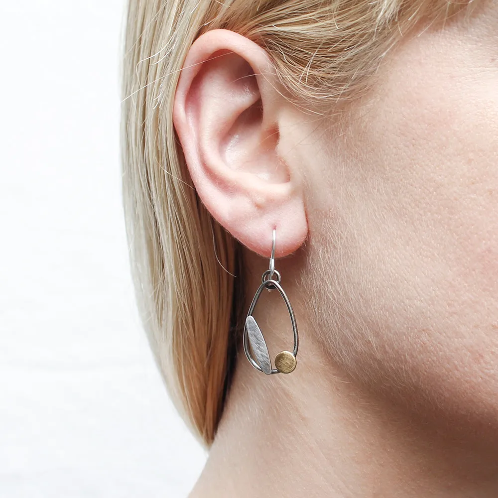Teardrop with Disc and Oval Wire Earring