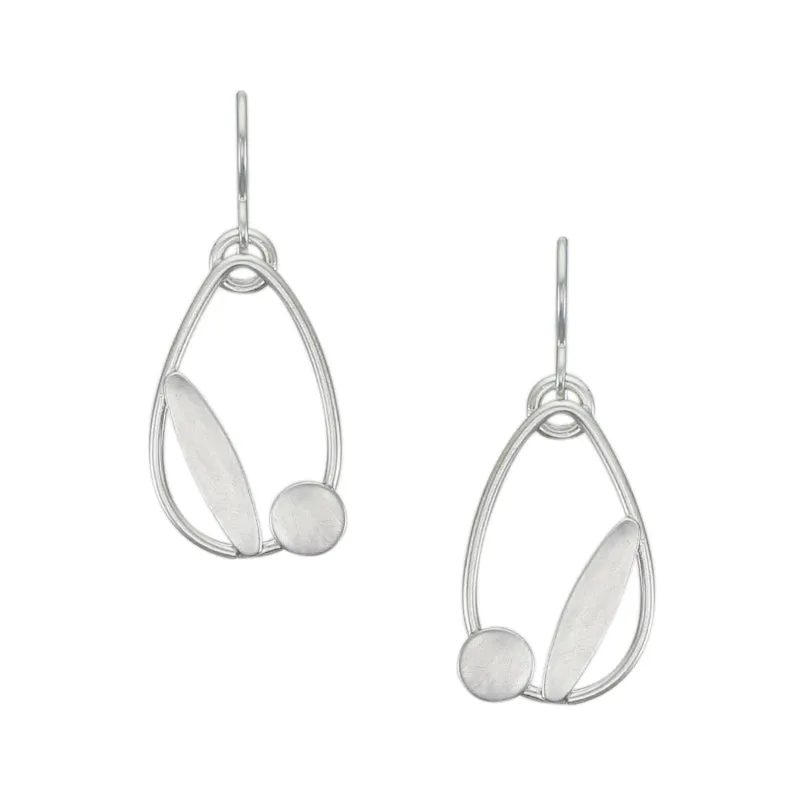 Teardrop with Disc and Oval Wire Earring