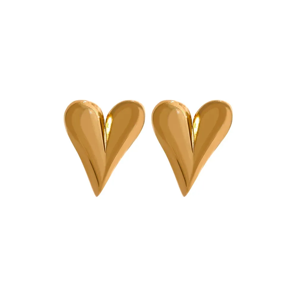 Temperament Heart Pendant Chain Necklace for Women Stainless Steel Stylish Choker 18 K Gold Plated Jewelry Party Gift