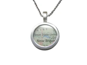 Texas State University Map Pendant Necklace