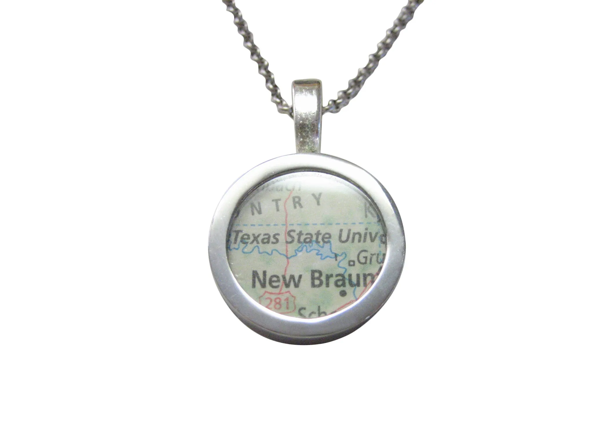 Texas State University Map Pendant Necklace