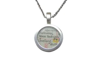 Texas Tech University Map Pendant Necklace