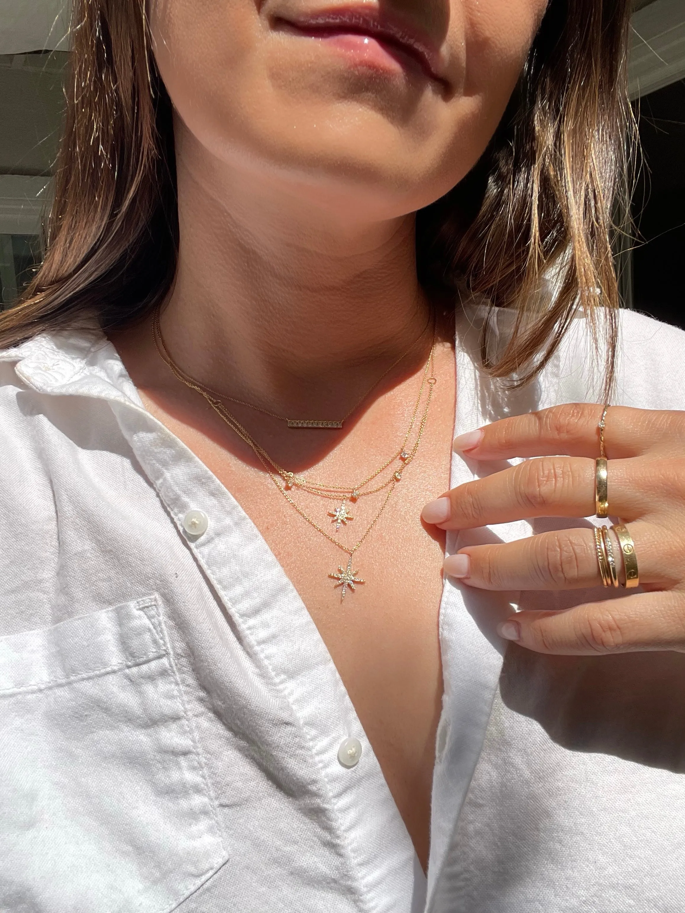 The 14K Yellow Gold Diamond Bar Minetta Necklace