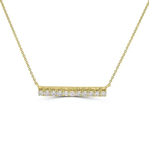 The 14K Yellow Gold Diamond Bar Minetta Necklace