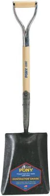 The AMES Companies, Inc. J-450™ Series Pony Square Point Shovel with Solid Shank, 9-3/4 in W x 12 in L, 12 in Straight Hardwood Handle, 1250300