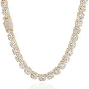 THE STAR CLUSTER® - 10mm Cluster Tennis Chain in 14K Gold