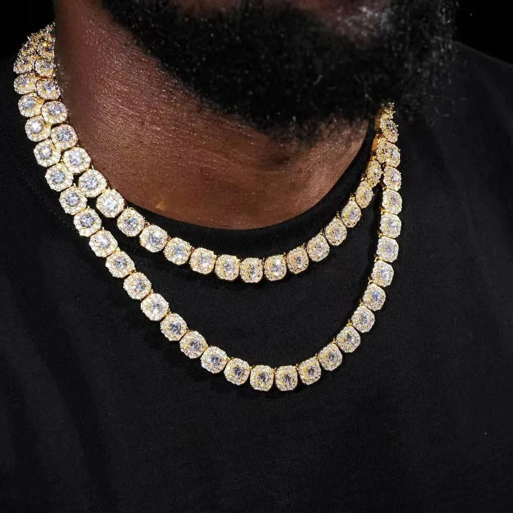 THE STAR CLUSTER® - 10mm Cluster Tennis Chain in 14K Gold