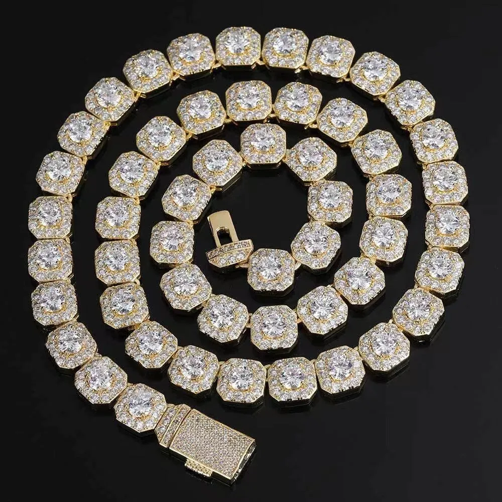 THE STAR CLUSTER® - 10mm Cluster Tennis Chain in 14K Gold