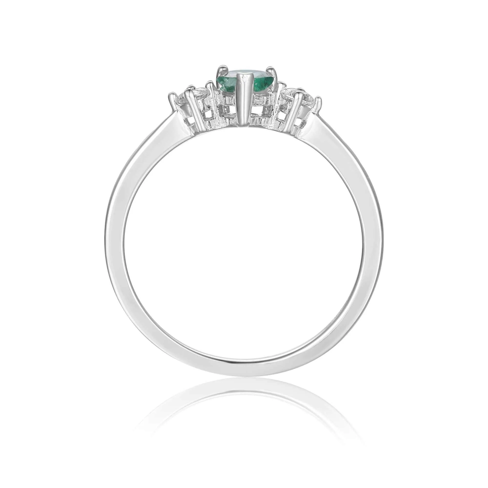 Three Stone Emerald Teardrop Ring