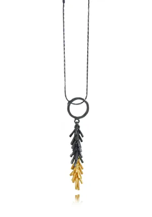 Tickle II Necklace on Chain Black & Gold