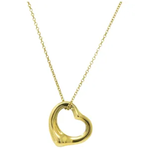 Tiffany & Co Elsa Peretti 18 Karat Gold Open Heart Necklace