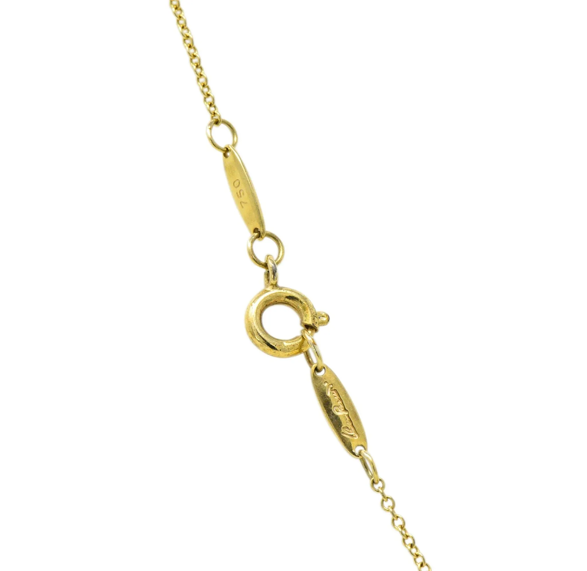 Tiffany & Co Elsa Peretti 18 Karat Gold Open Heart Necklace