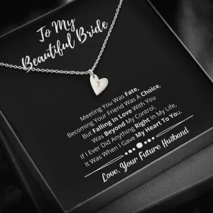 To My Beautiful Bride Hearts Necklace-Love You Beyond My Control