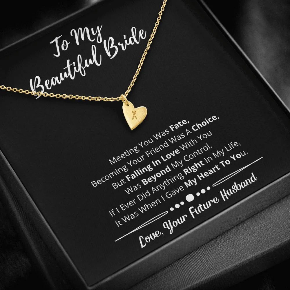 To My Beautiful Bride Hearts Necklace-Love You Beyond My Control