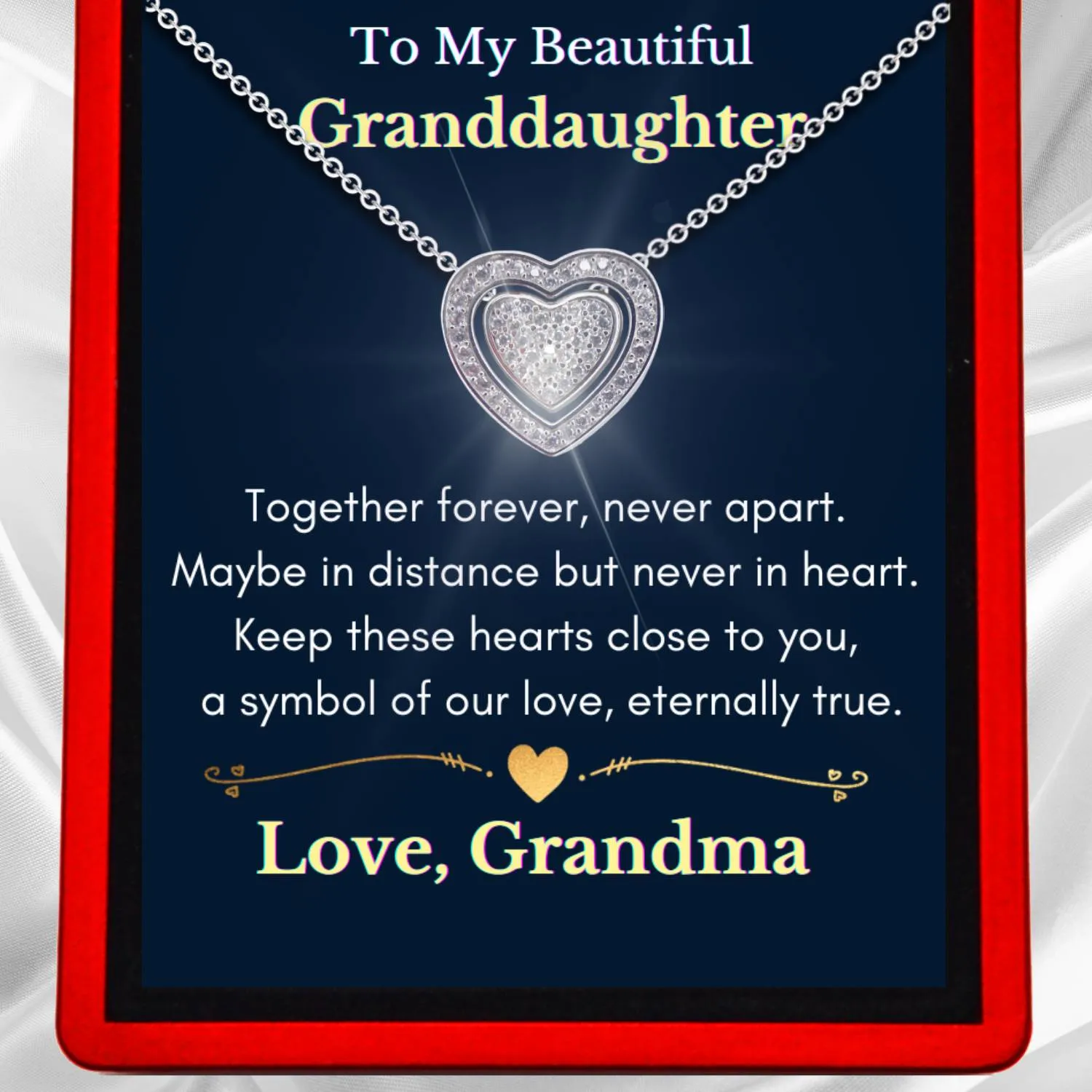 To My Granddaughter 3in1 Necklace -  Sterling Silver Trinity Necklace - GD13