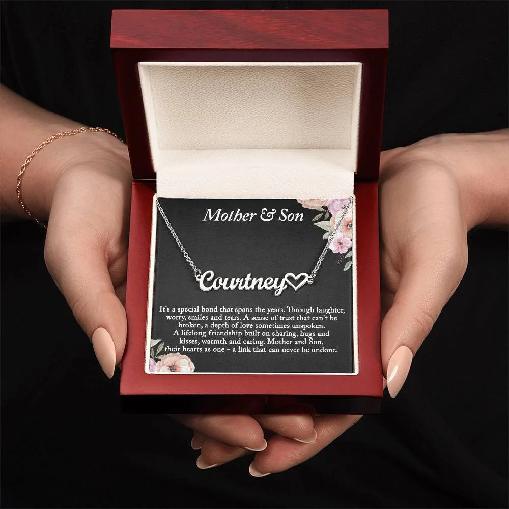 To My Mom Necklace, Mother and Son Gift, Mother and Son Necklace, Necklace Gift from Son, Mom Birthday