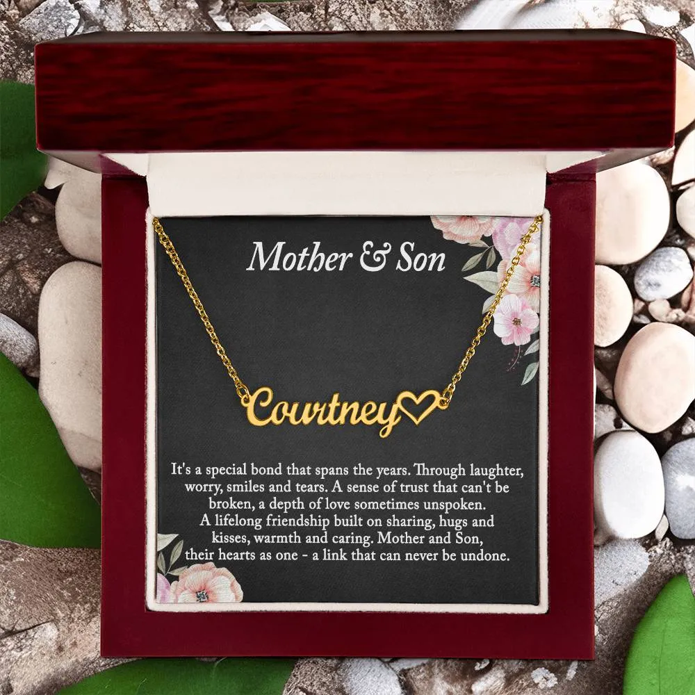 To My Mom Necklace, Mother and Son Gift, Mother and Son Necklace, Necklace Gift from Son, Mom Birthday