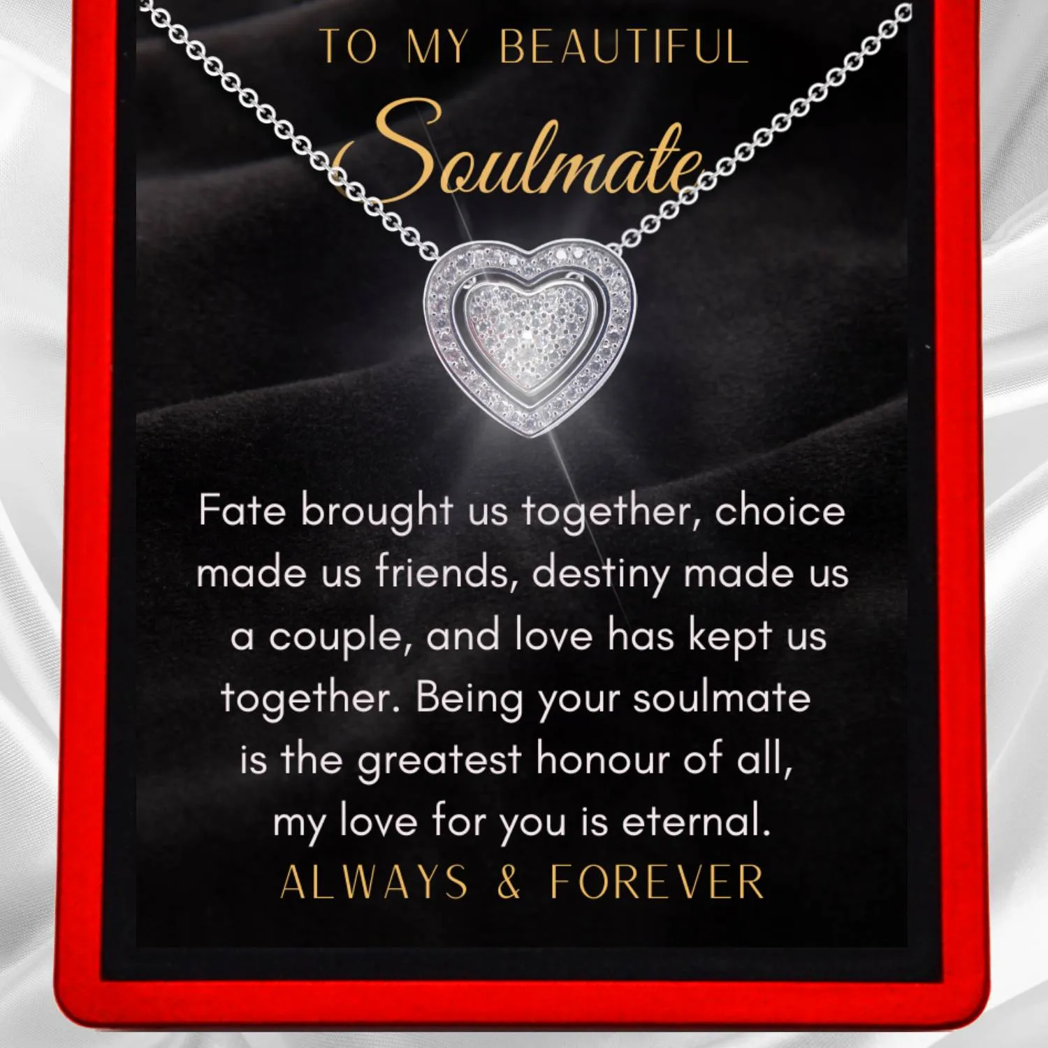 To My Soulmate 3in1 Necklace -  Sterling Silver Trinity Necklace - ST15