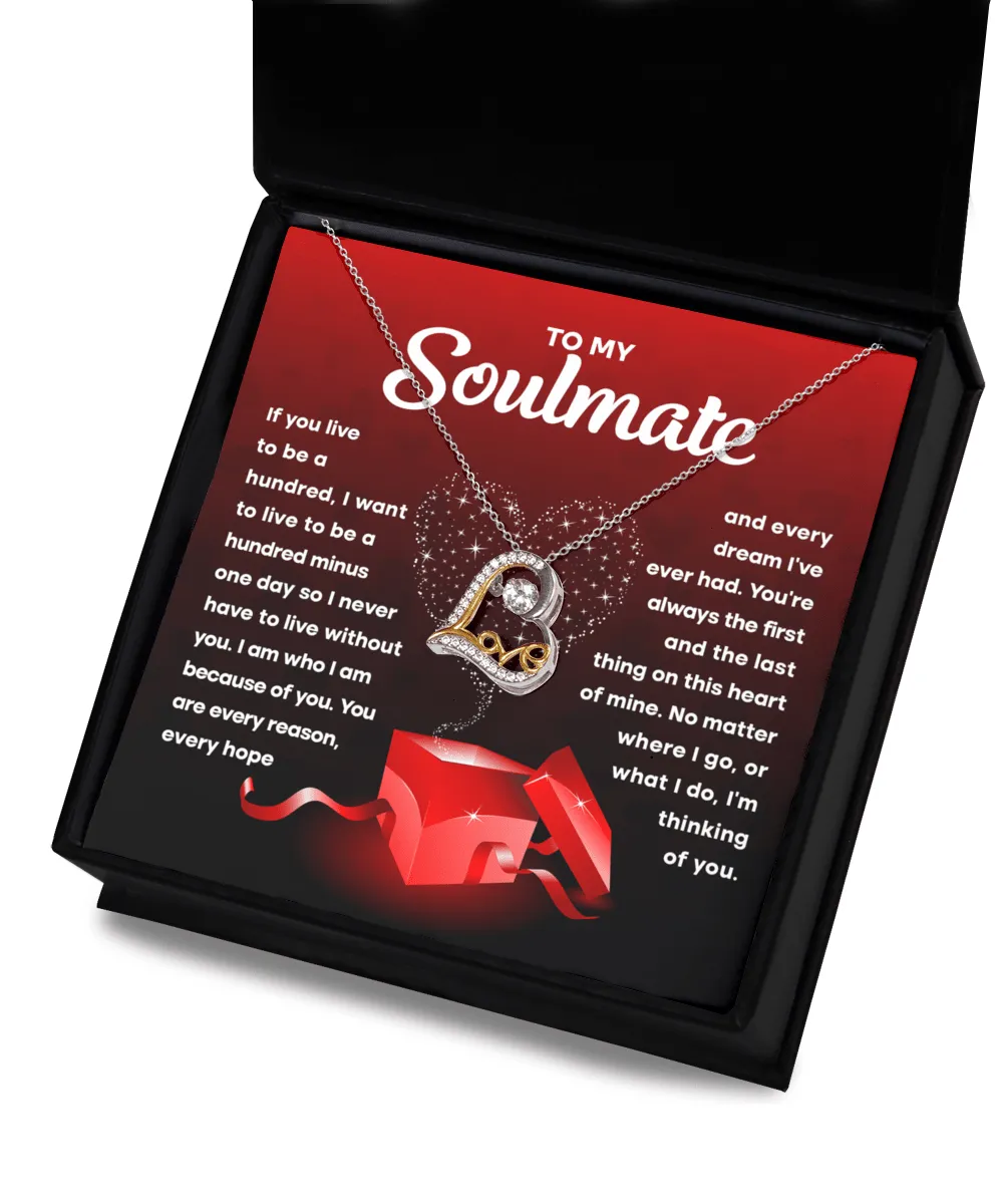 To My Soulmate I'm Thinking Of You | Love Dancing Necklace