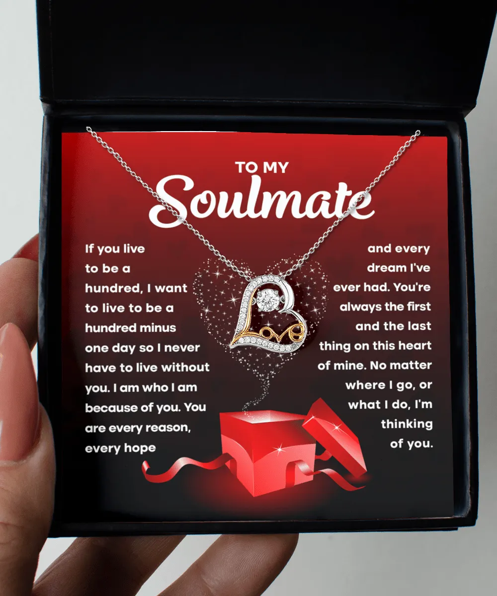 To My Soulmate I'm Thinking Of You | Love Dancing Necklace