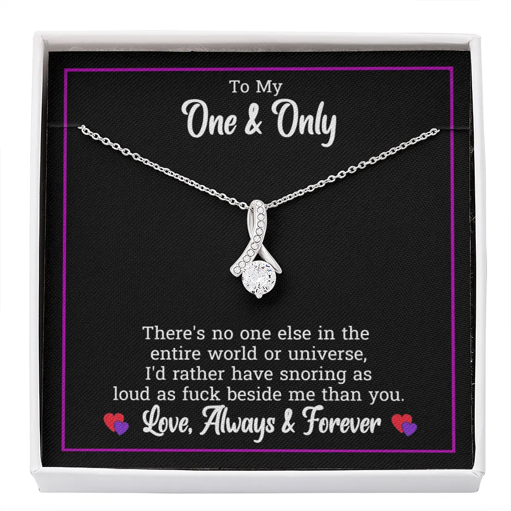 To My Wife Jewelry - Funny Message Card Ribbon Necklace