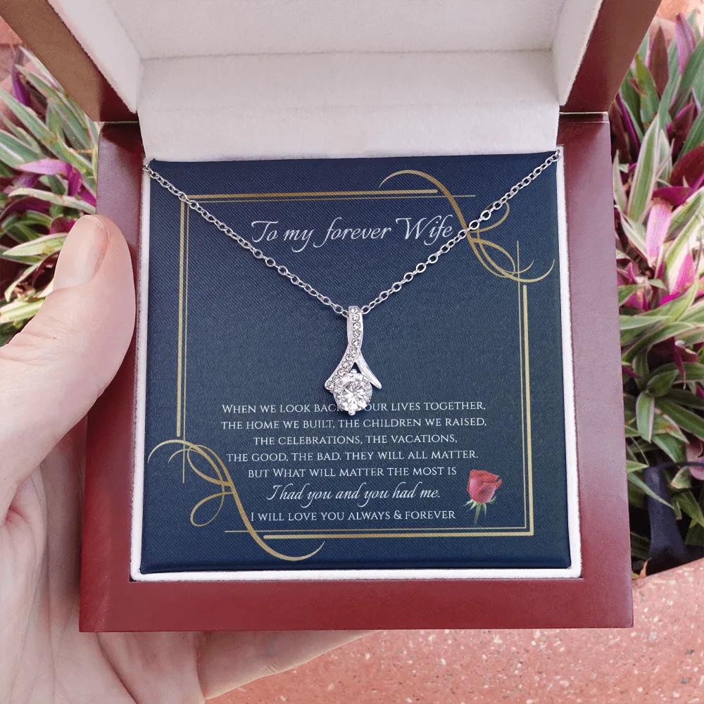 To My Wife Necklace - I Will Love You Until The End Message Card
