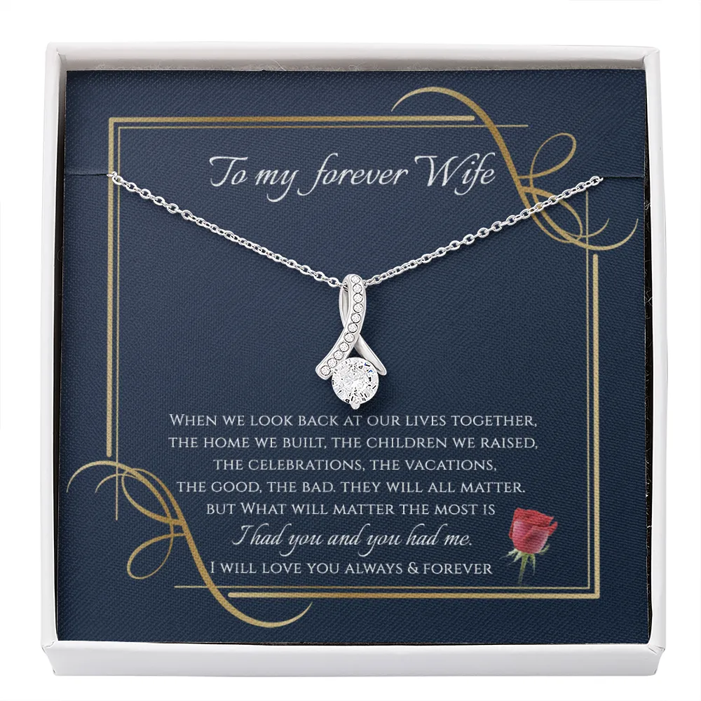 To My Wife Necklace - I Will Love You Until The End Message Card