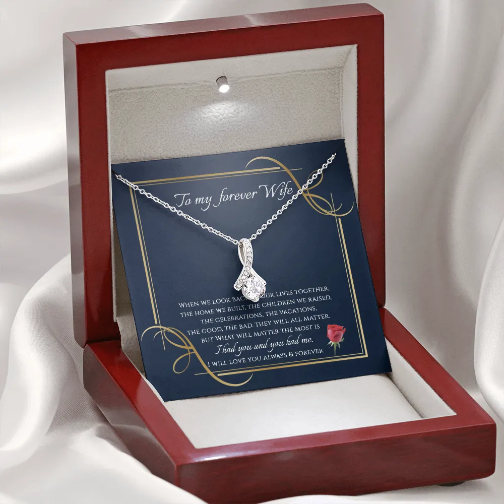 To My Wife Necklace - I Will Love You Until The End Message Card