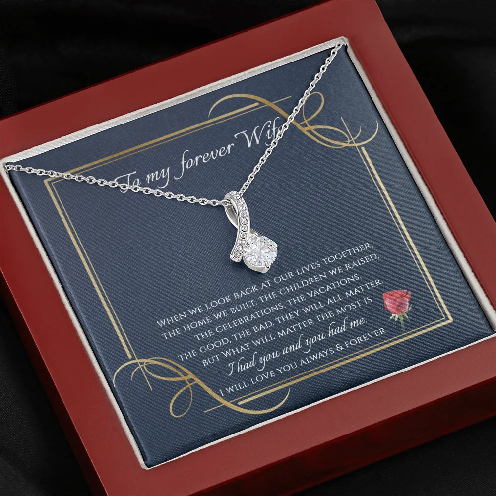 To My Wife Necklace - I Will Love You Until The End Message Card