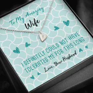 Tolerated Wife Heart Charm Necklace