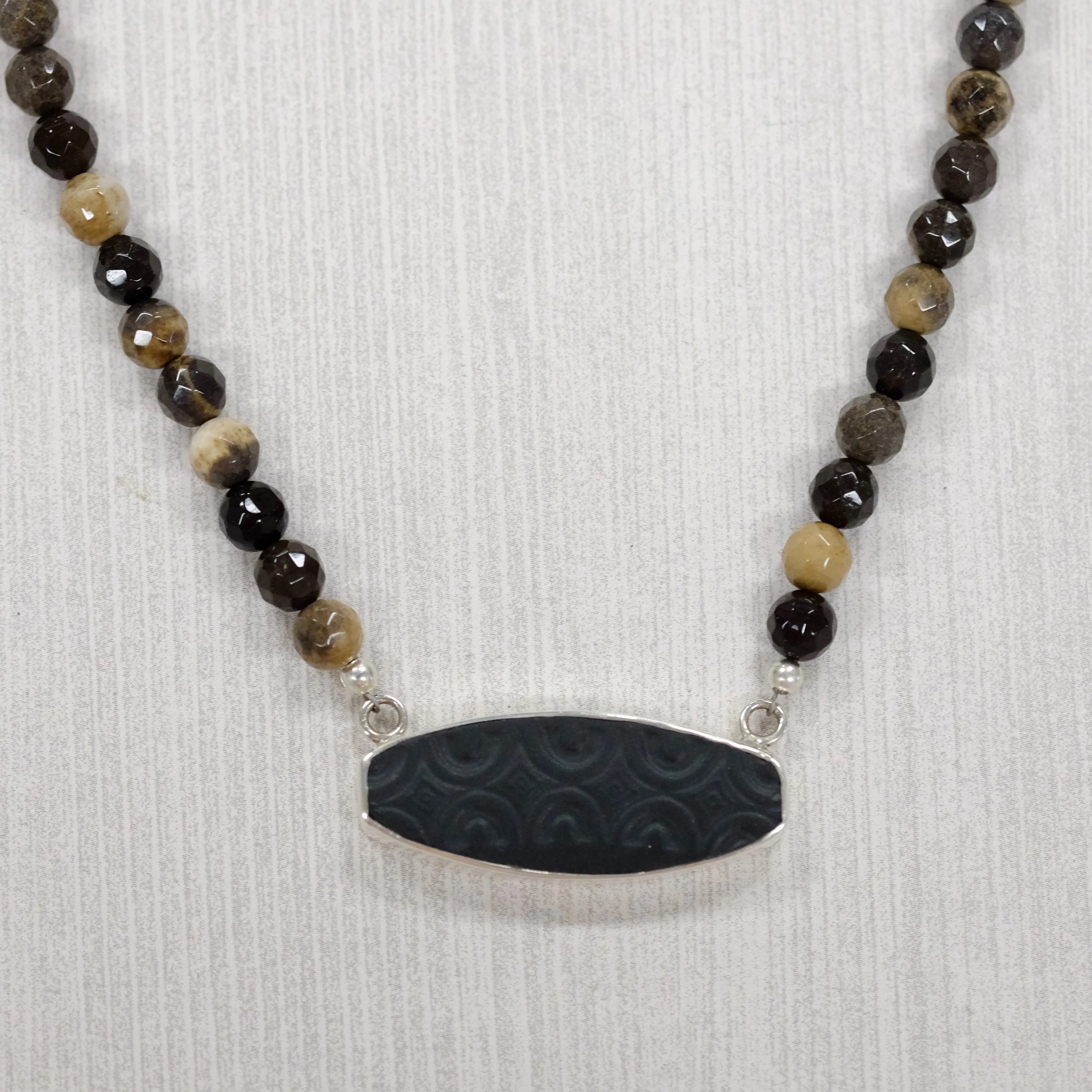 Tooled Black Necklace