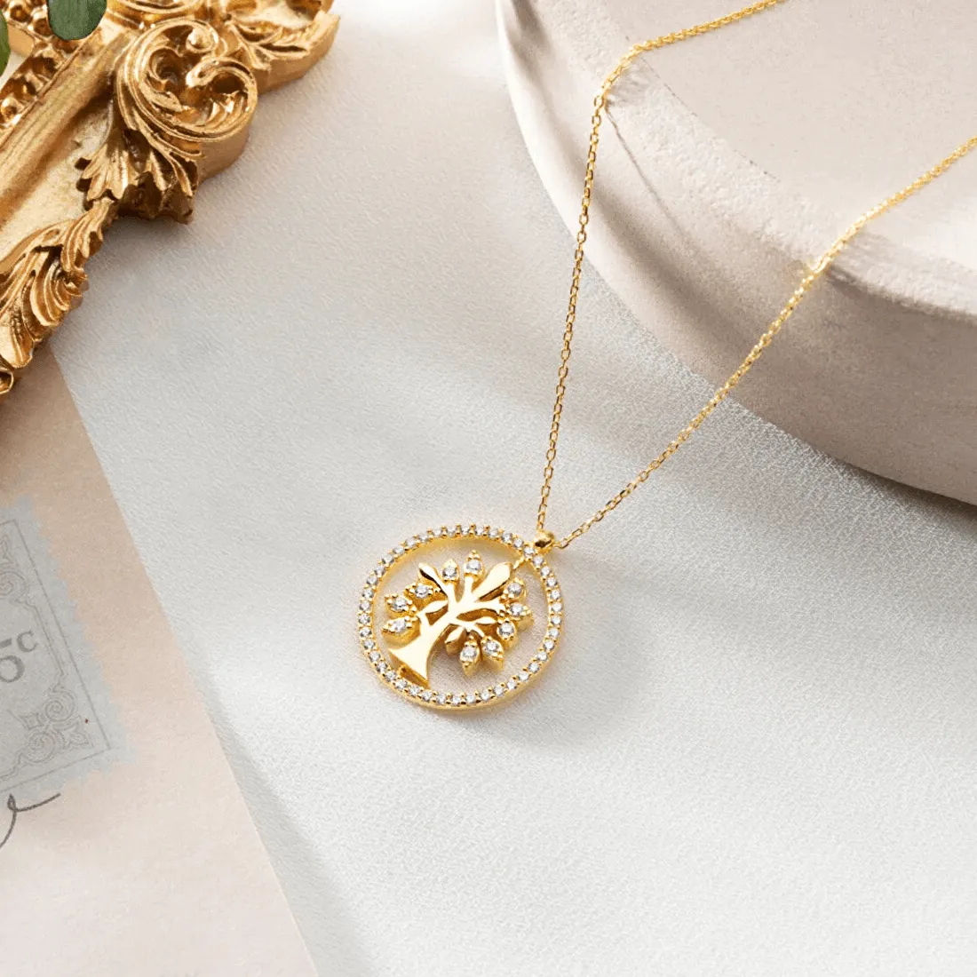 Tree of Life Rotating Pendant Necklace Luck Gift