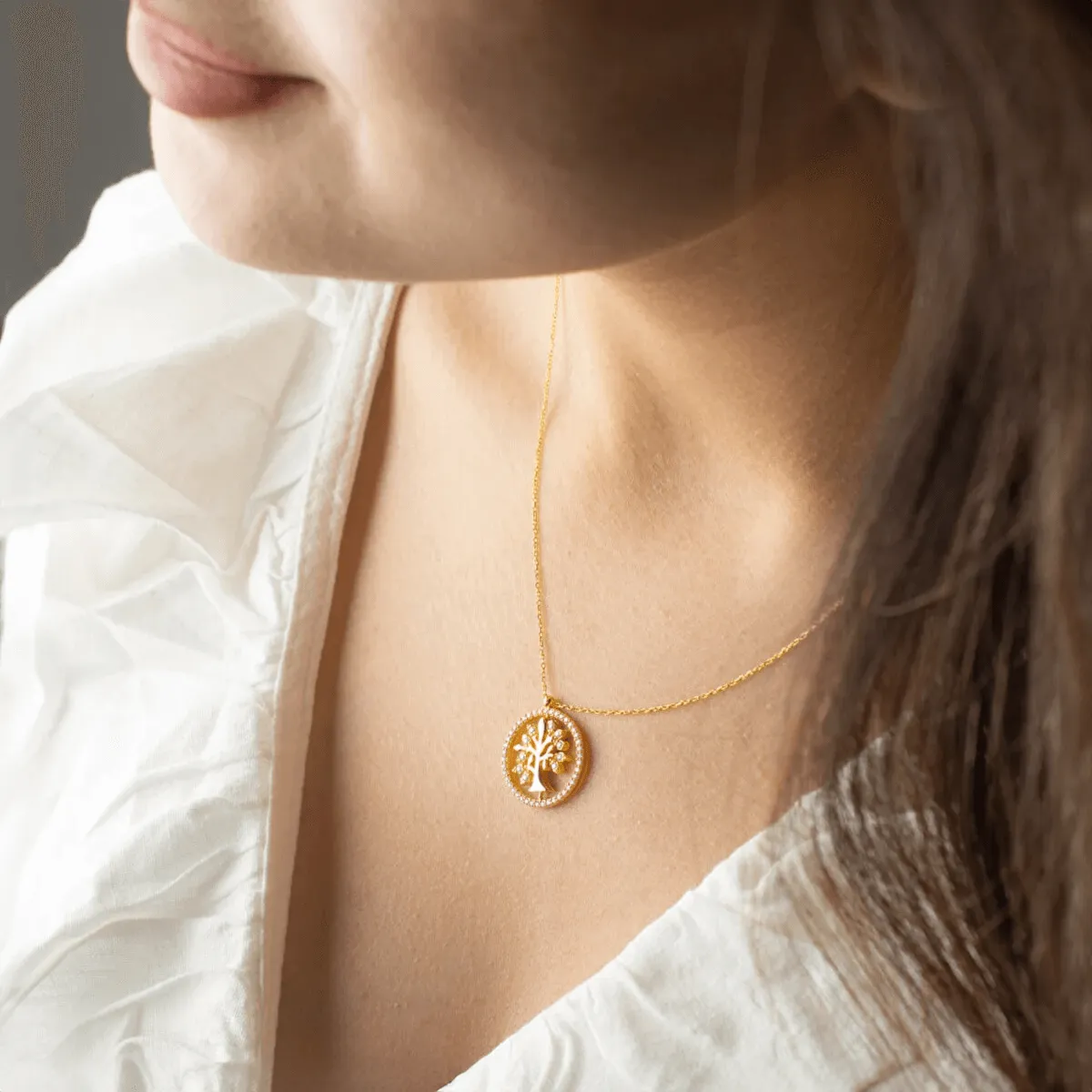 Tree of Life Rotating Pendant Necklace Luck Gift