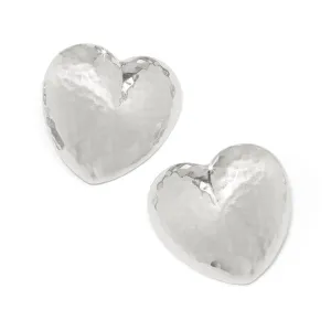 Trianon Heart Silver Post Earrings