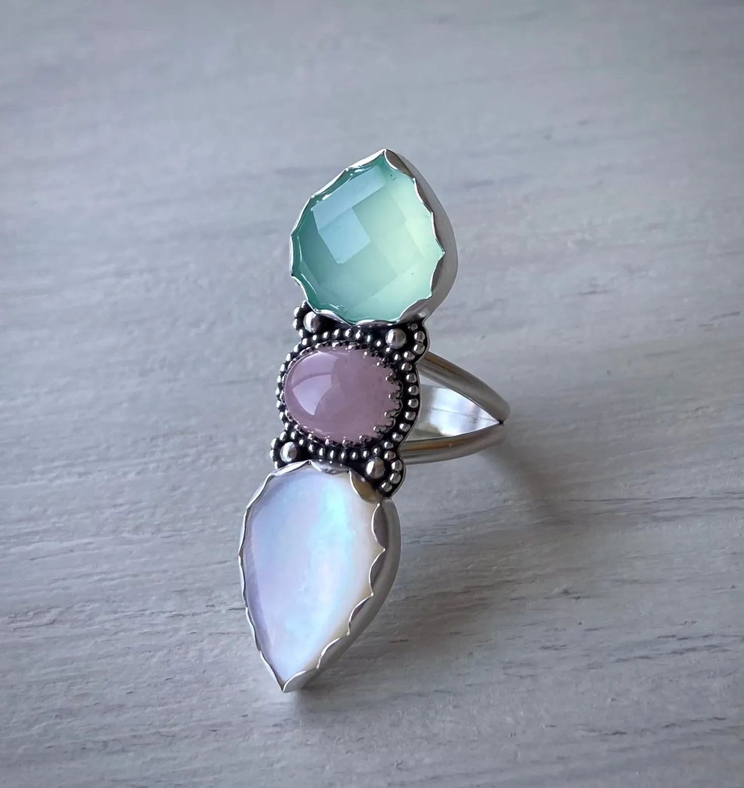 Triple Stoned Pastel Ring