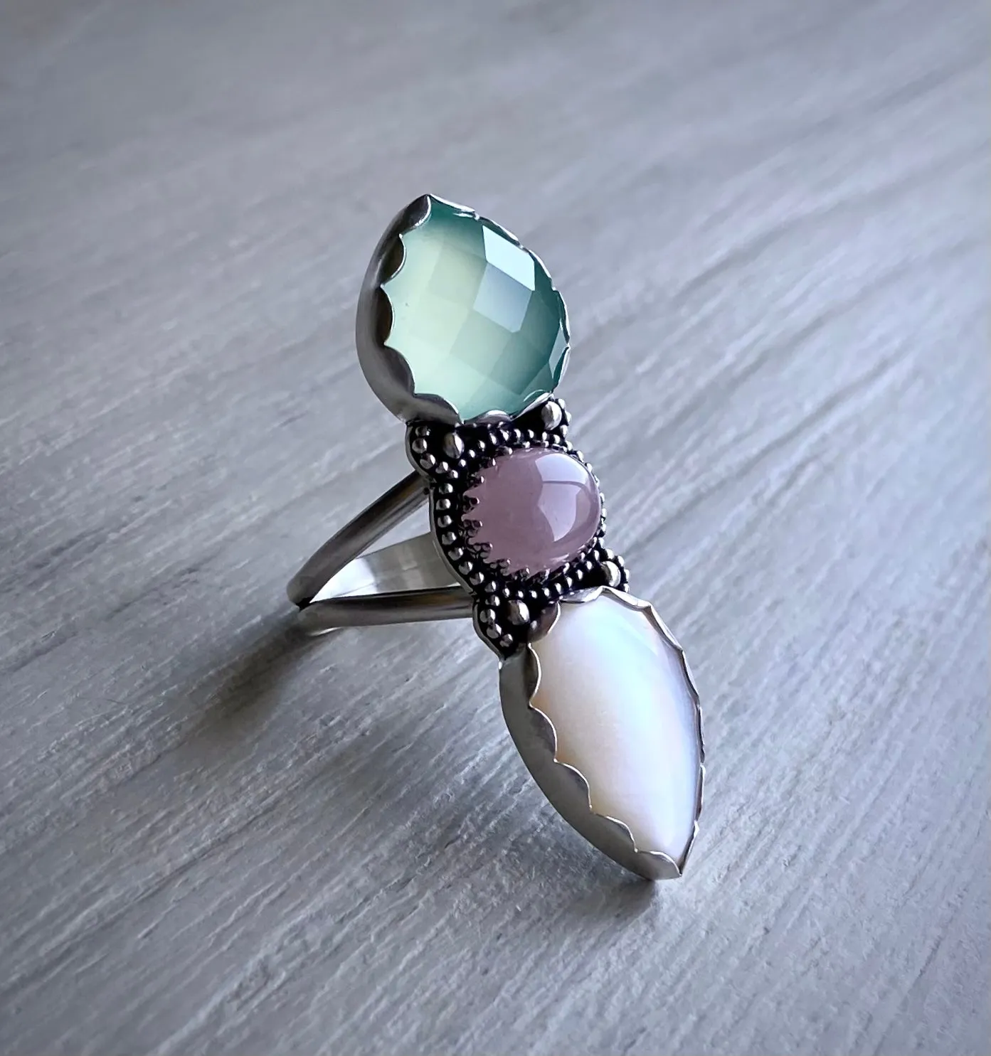 Triple Stoned Pastel Ring