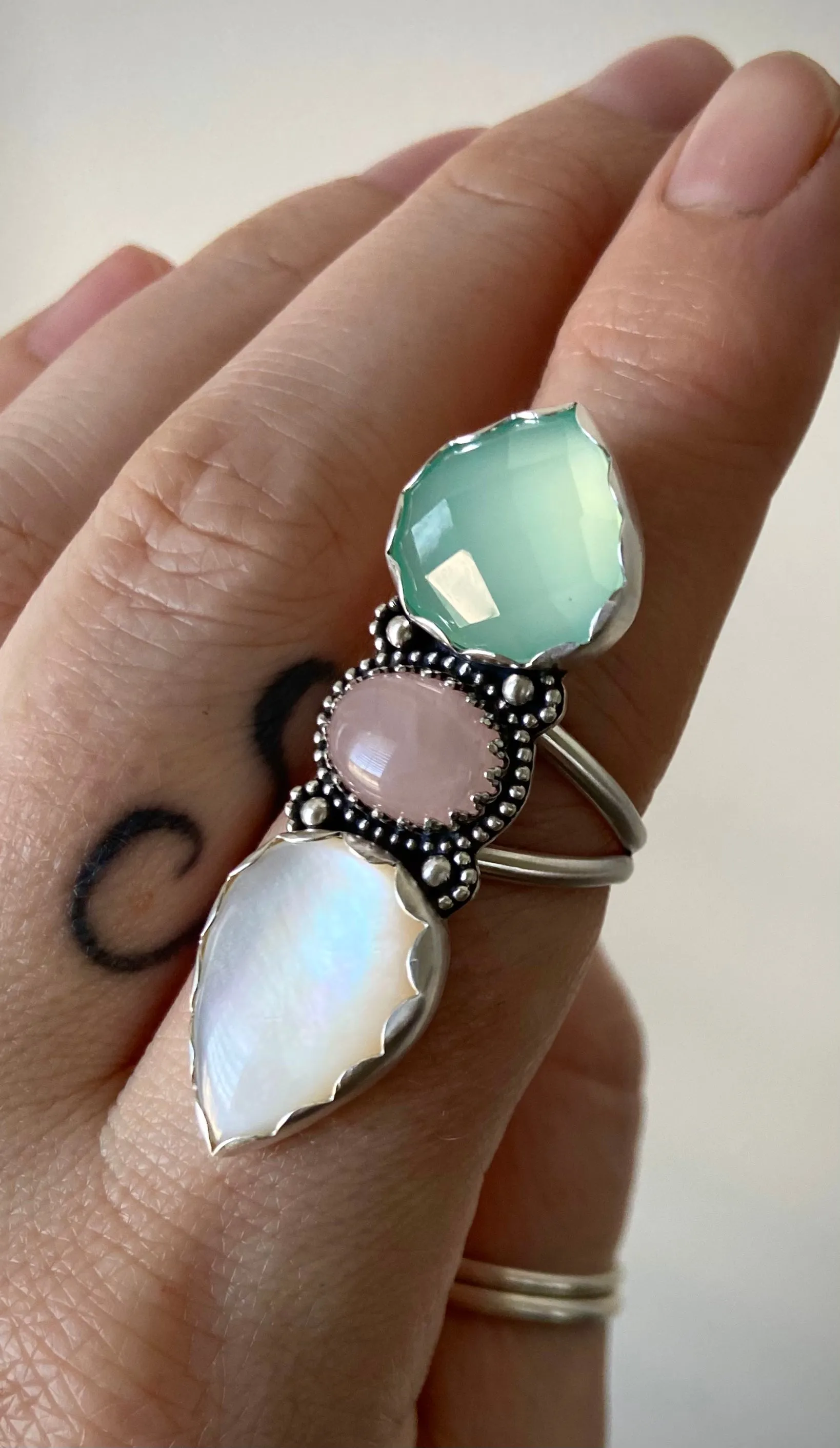 Triple Stoned Pastel Ring