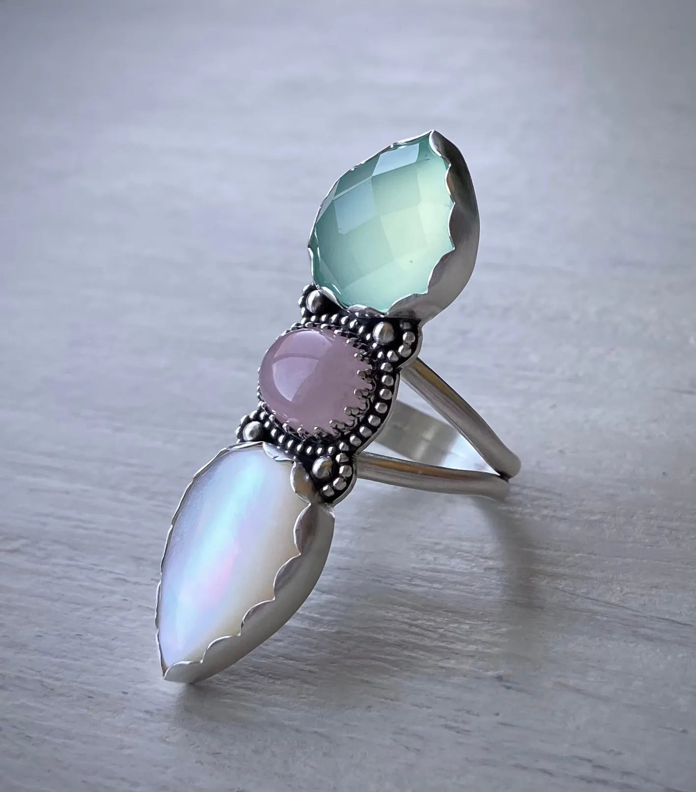 Triple Stoned Pastel Ring