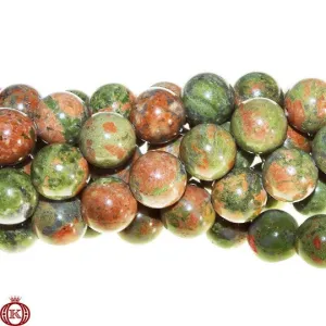 Unakite Beads Smooth Round