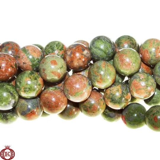 Unakite Beads Smooth Round