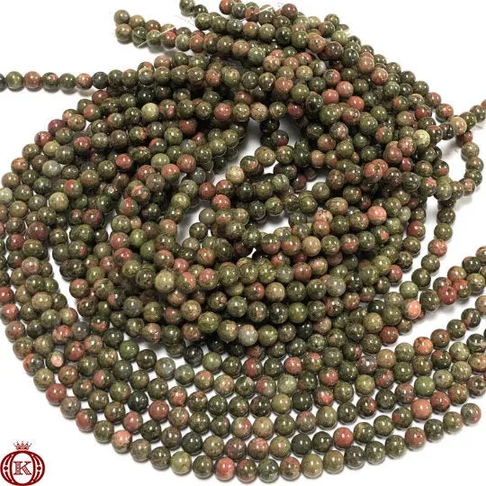 Unakite Beads Smooth Round