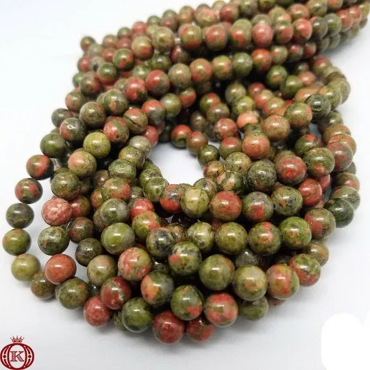 Unakite Beads Smooth Round