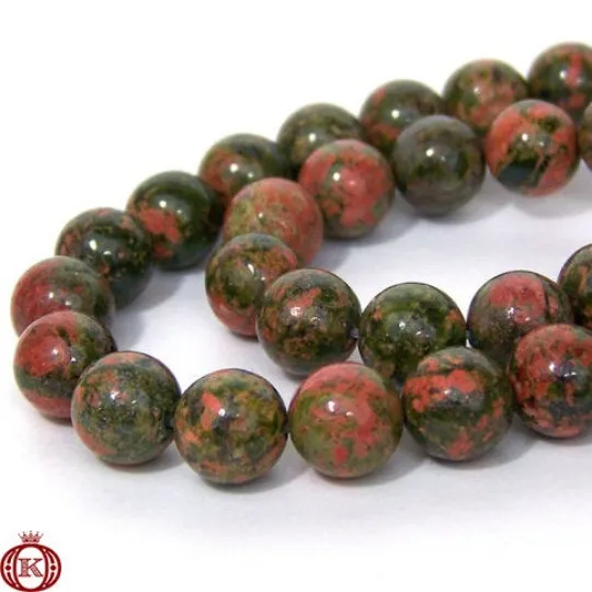 Unakite Beads Smooth Round