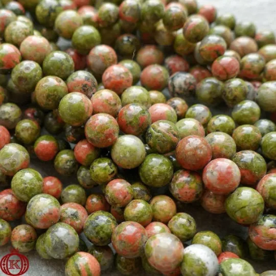 Unakite Beads Smooth Round