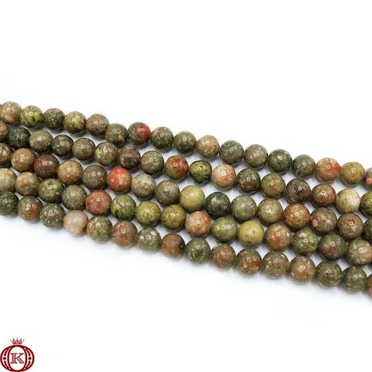 Unakite Beads Smooth Round