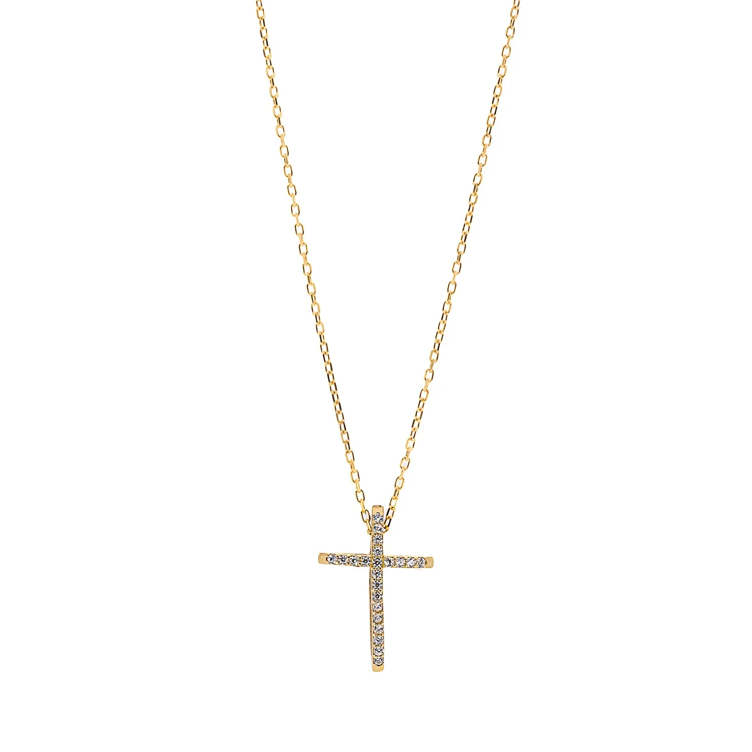 Unique Diamond Cross Necklace Gold