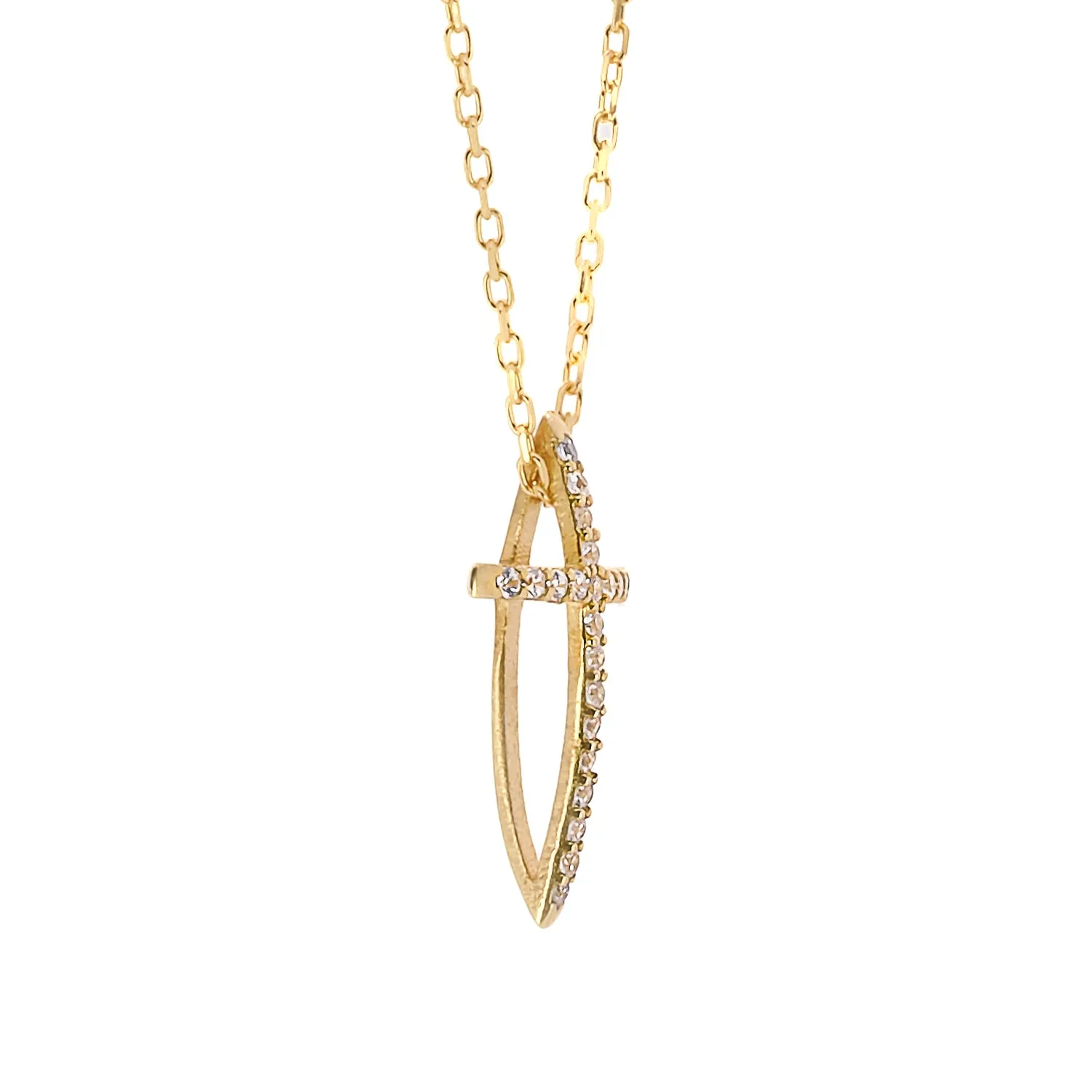 Unique Diamond Cross Necklace Gold